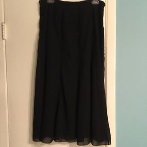 MSK black mid-calf length skirt size large